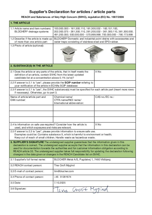 Reach document Drains